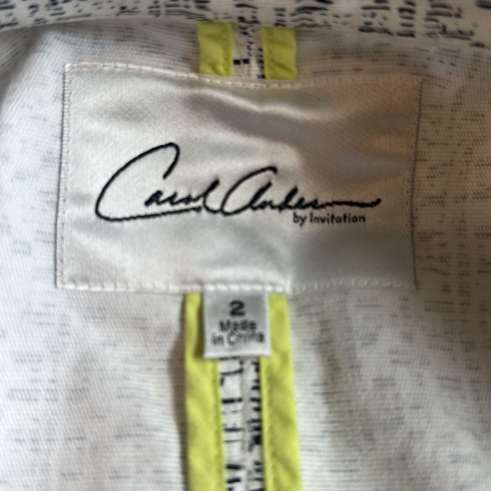 Cabi blazer sz 2 Carol Anderson white navy modern print - Picture 7 of 8